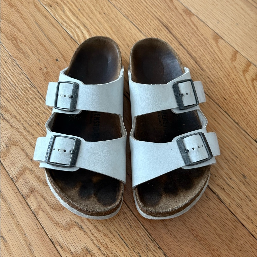Kids White Birkenstock Arizona Sandals